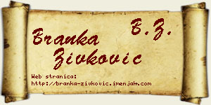 Branka Živković vizit kartica